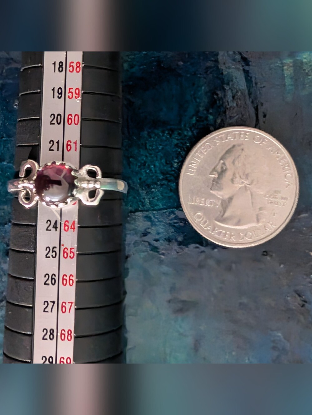 🆕 Unique 925 Sterling Silver Ring Genuine Garnet Ring Size 10 Solid Sterling - Picture 10 of 11